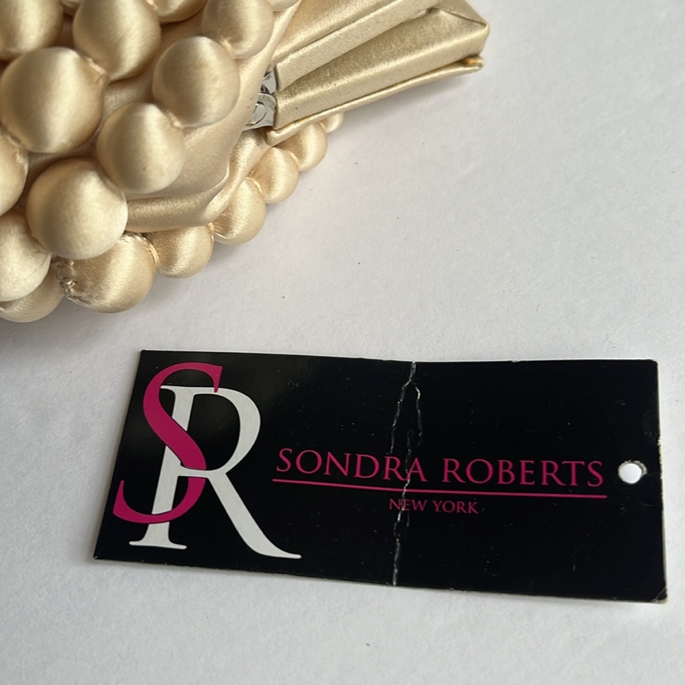 Sondra Roberts Satin Mini Bag Evening Bag Champagne NWT - Picture 8 of 11